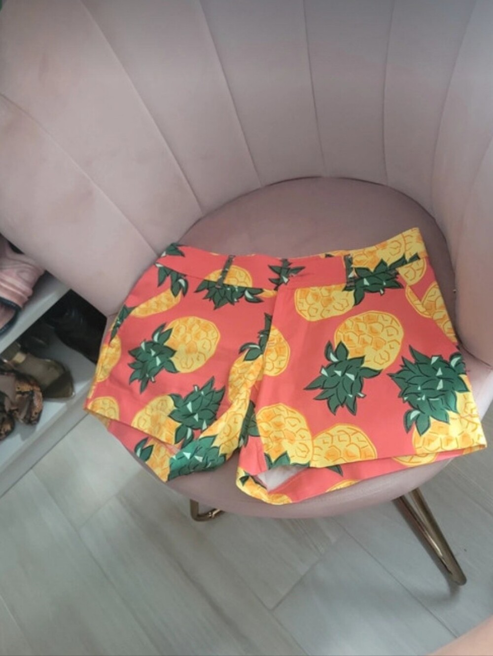 Negoshan Pineapple Print Coral Women's Shorts
